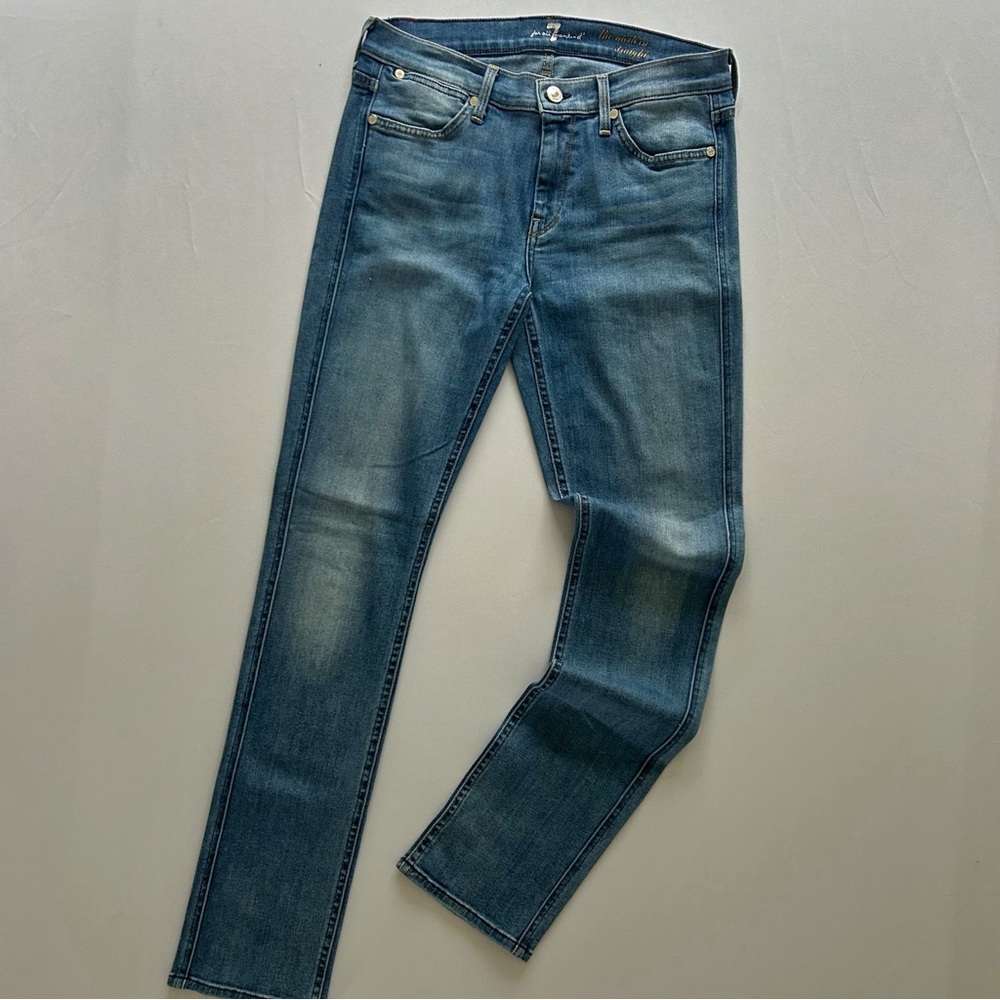 7 For All Mankind Medium Wash Straight Leg Jeans Classic Denim Size 29